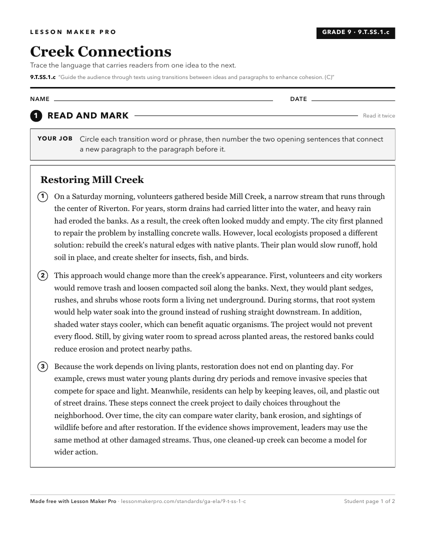 Preview of the 9.T.SS.1.c printable worksheet