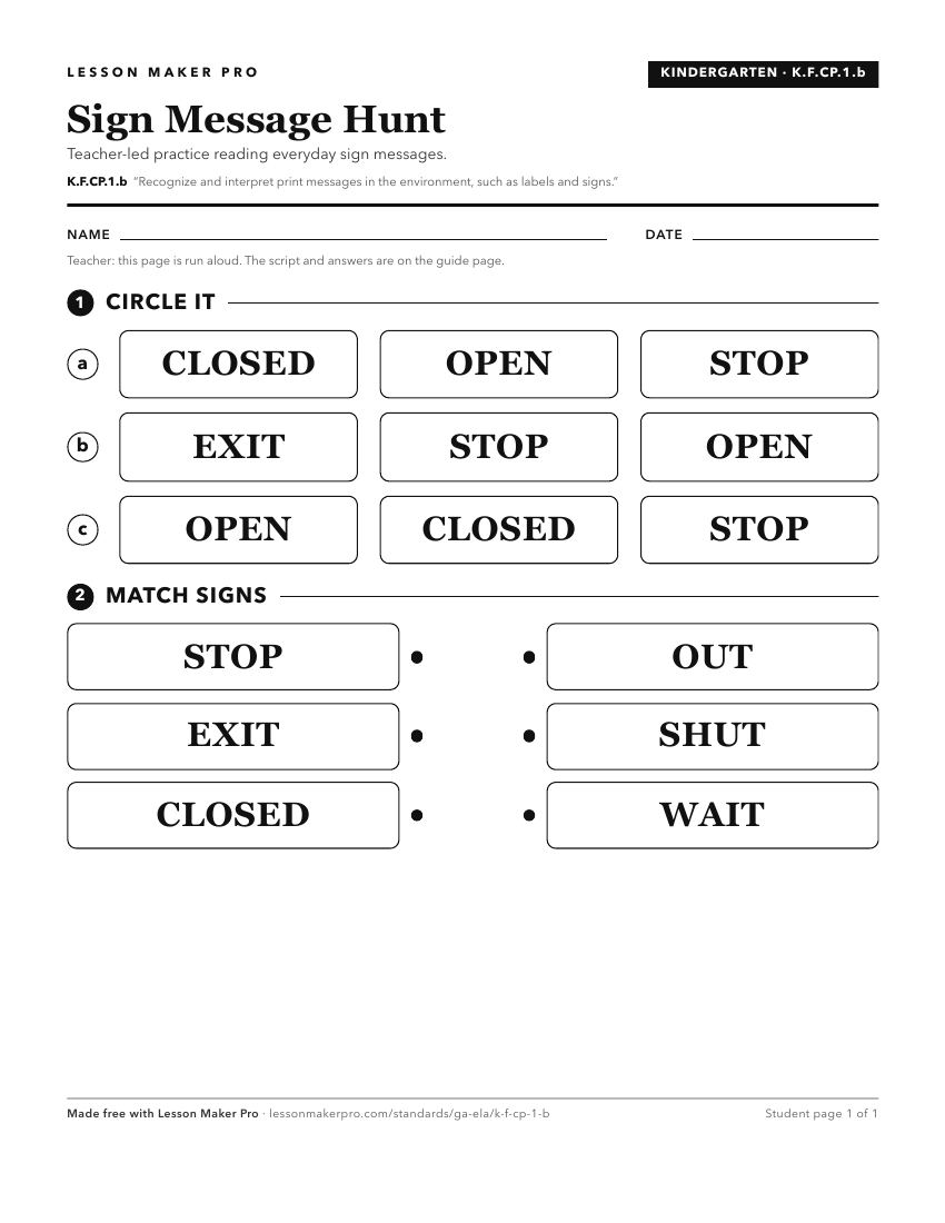 Preview of the K.F.CP.1.b printable worksheet