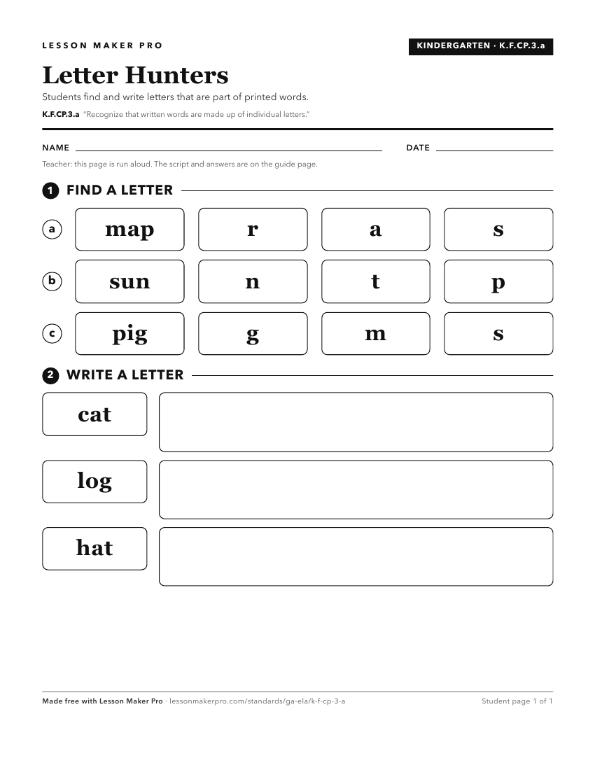 Preview of the K.F.CP.3.a printable worksheet