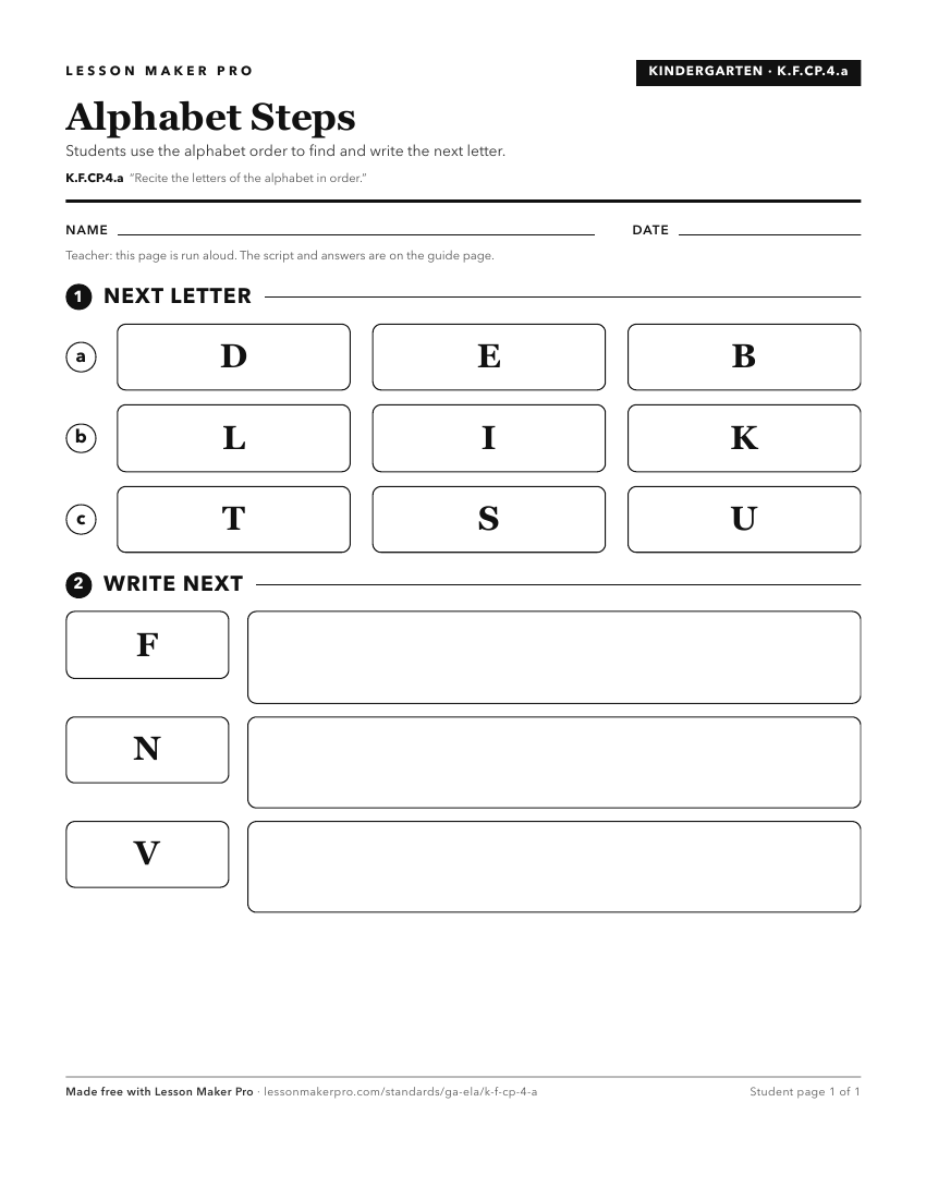 Preview of the K.F.CP.4.a printable worksheet