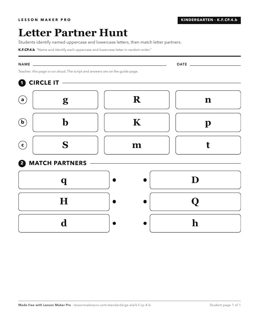 Preview of the K.F.CP.4.b printable worksheet