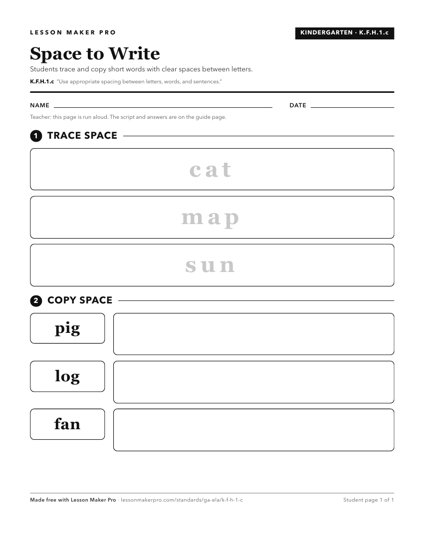 Preview of the K.F.H.1.c printable worksheet