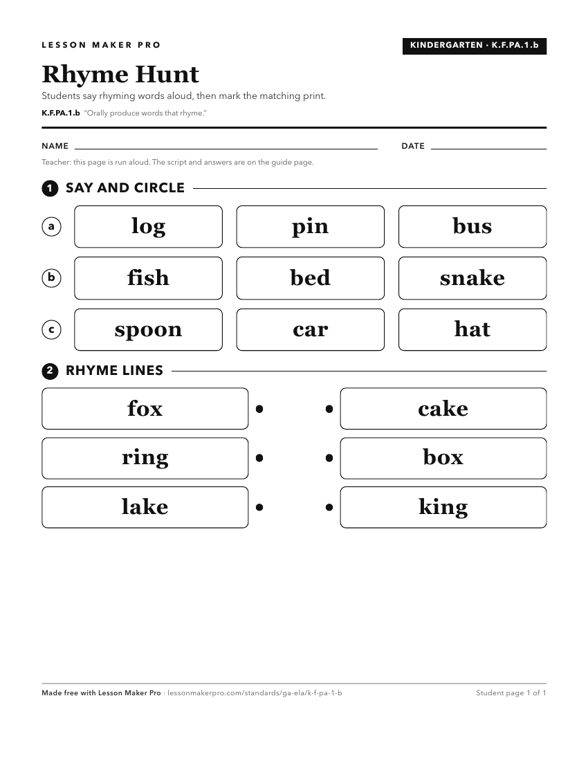 Preview of the K.F.PA.1.b printable worksheet