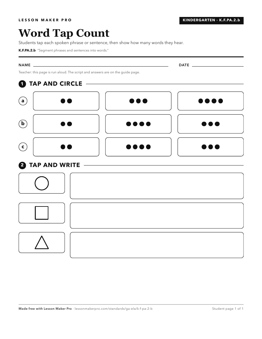 Preview of the K.F.PA.2.b printable worksheet