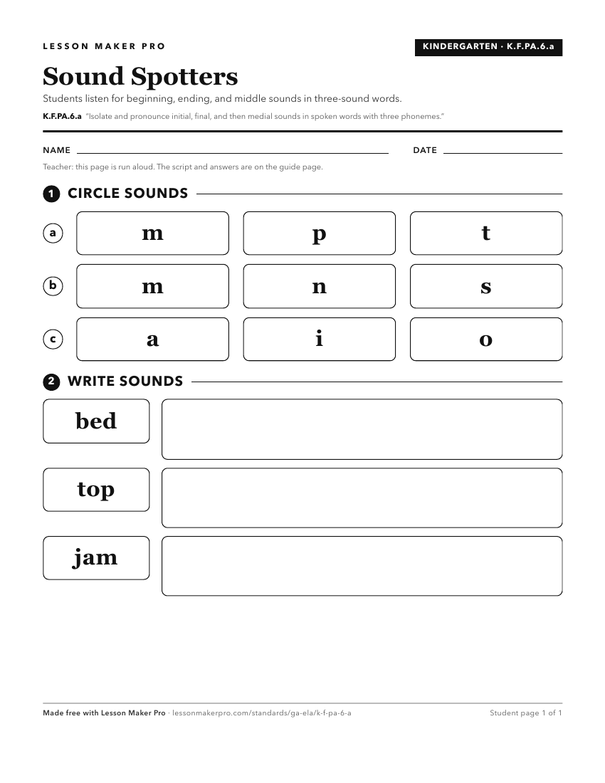 Preview of the K.F.PA.6.a printable worksheet