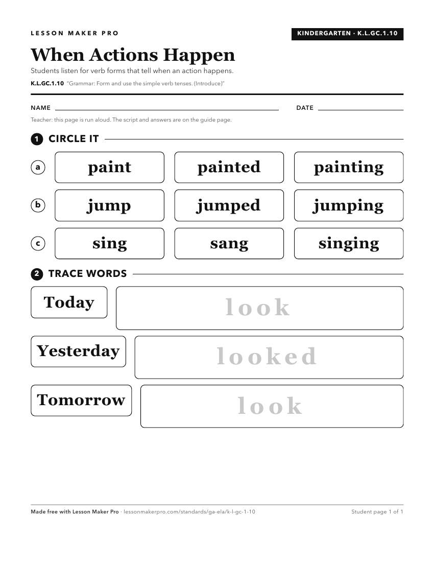 Preview of the K.L.GC.1.10 printable worksheet