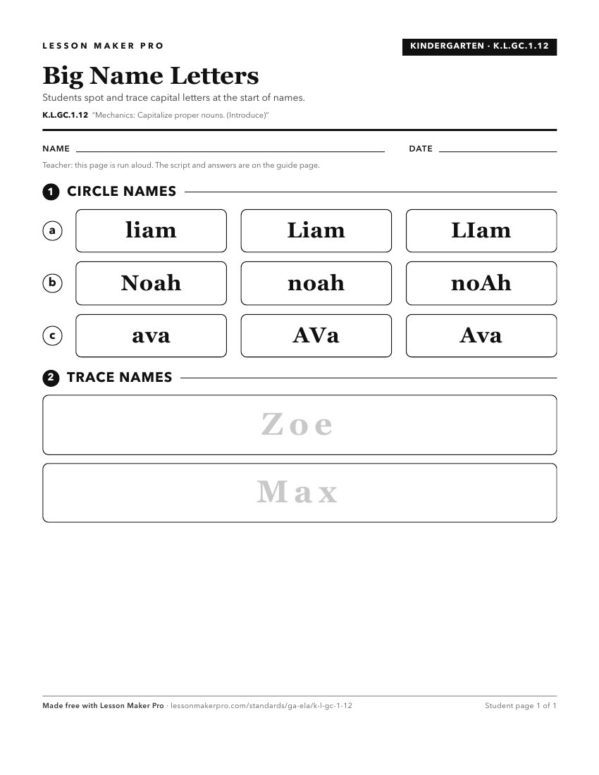 Preview of the K.L.GC.1.12 printable worksheet