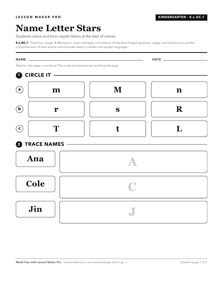 Preview of the K.L.GC.1 printable worksheet