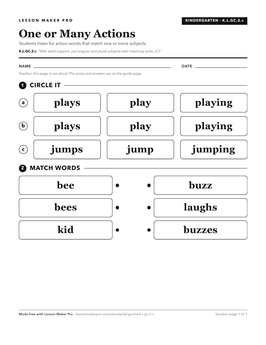 Preview of the K.L.GC.2.c printable worksheet