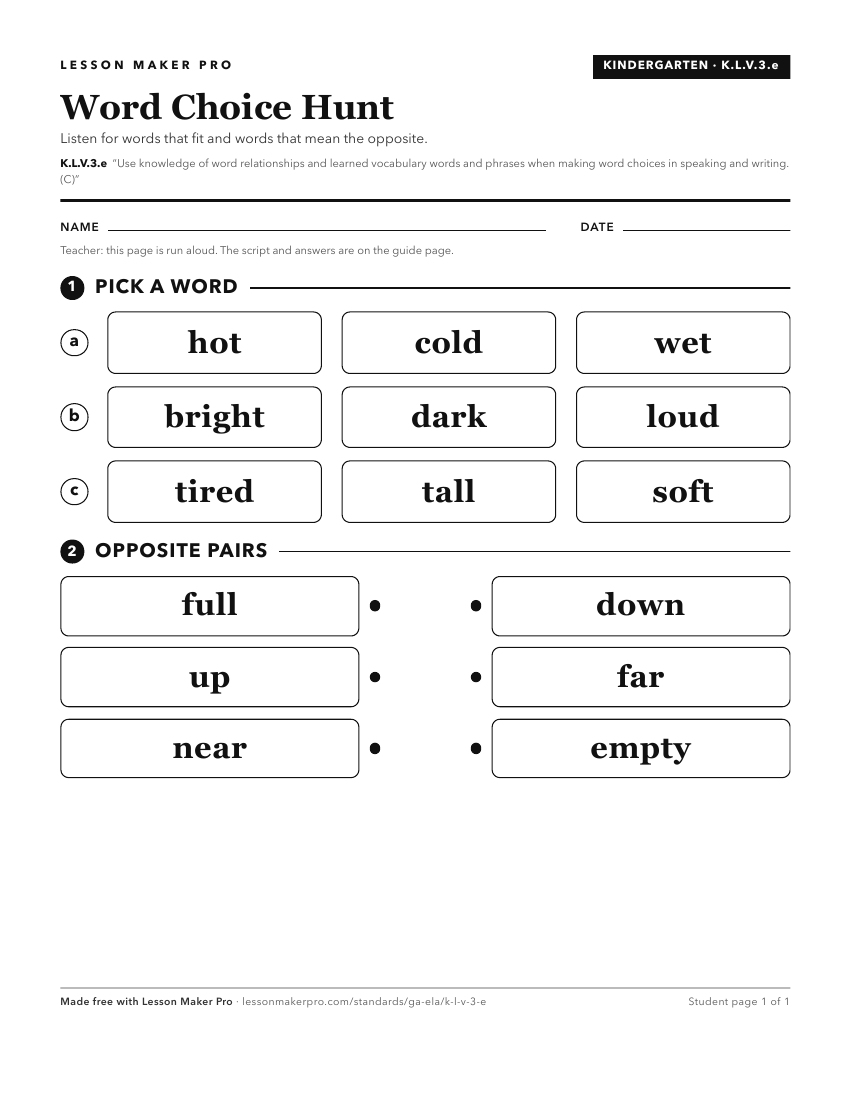Preview of the K.L.V.3.e printable worksheet