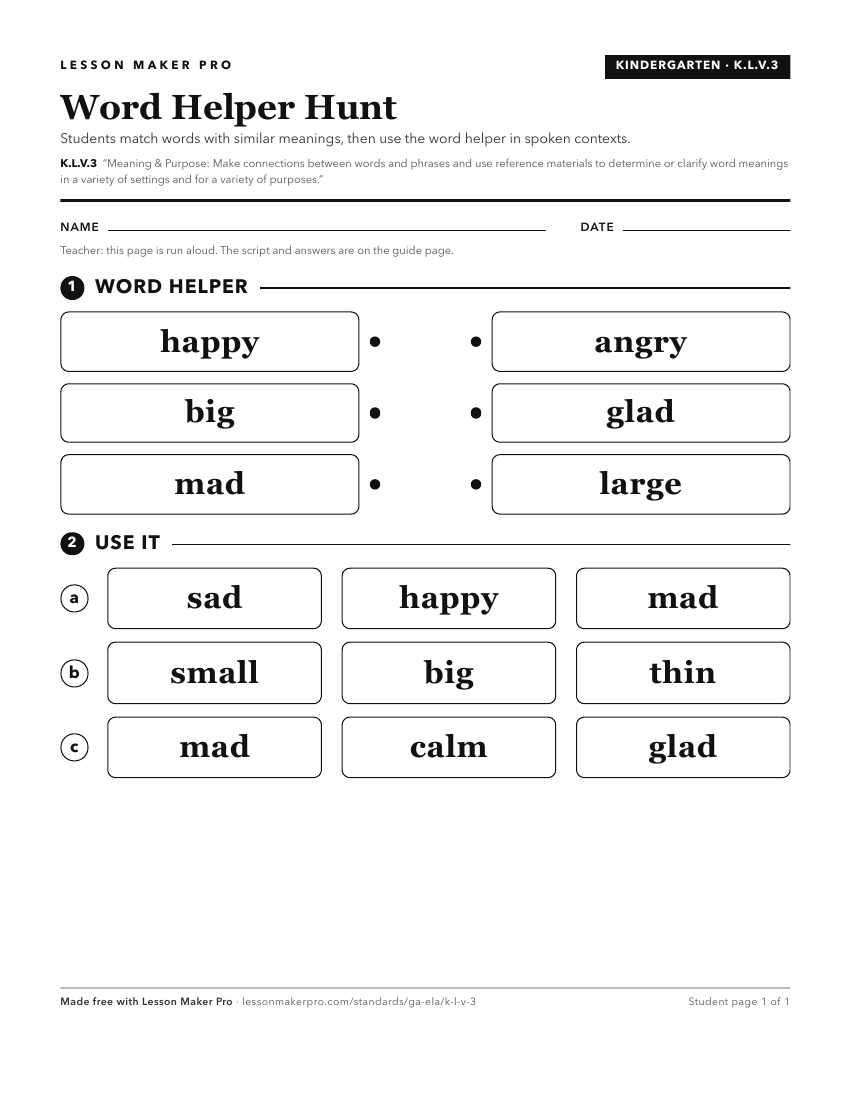 Preview of the K.L.V.3 printable worksheet