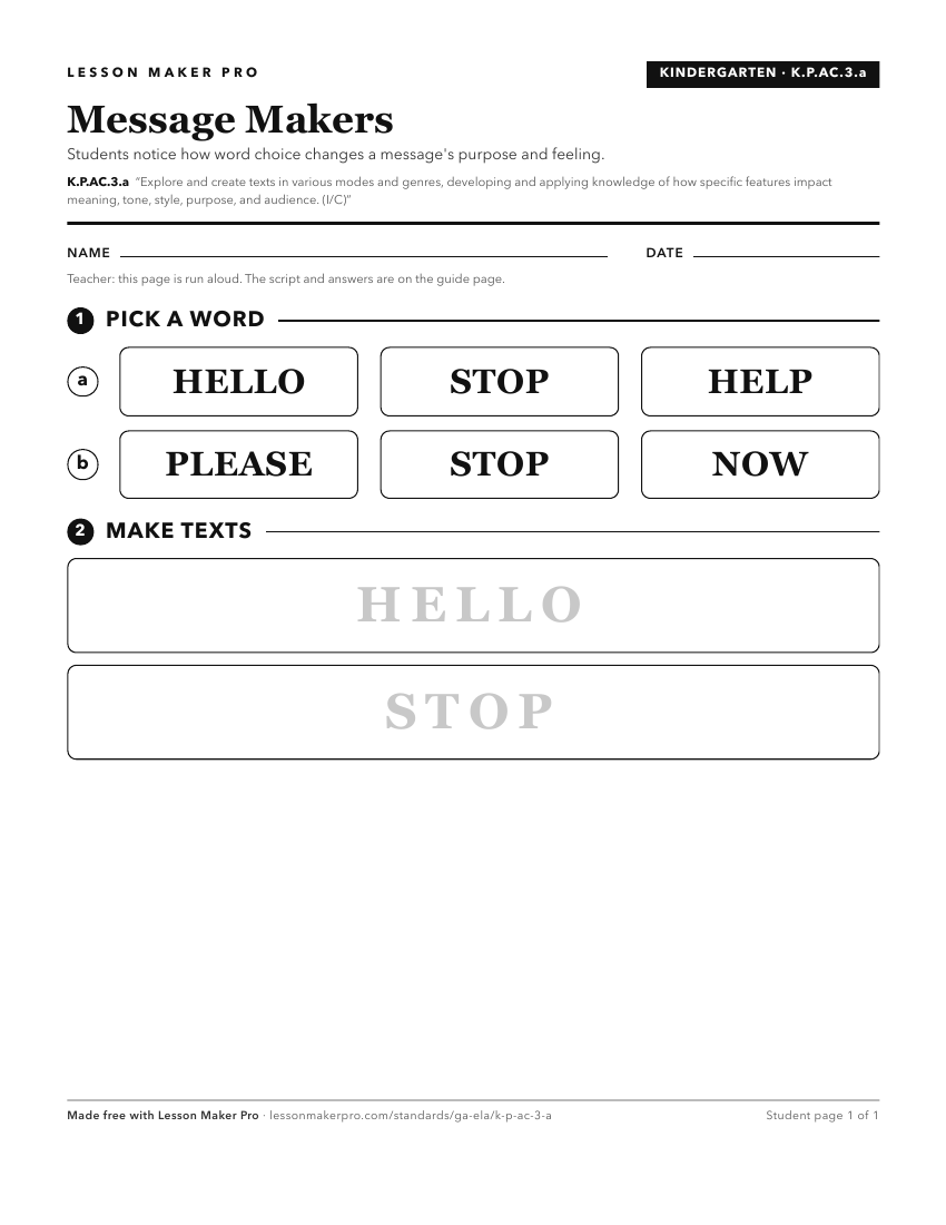 Preview of the K.P.AC.3.a printable worksheet