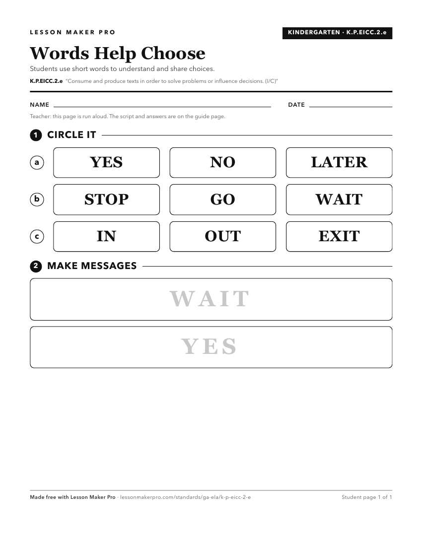 Preview of the K.P.EICC.2.e printable worksheet