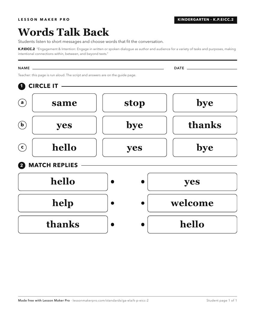 Preview of the K.P.EICC.2 printable worksheet