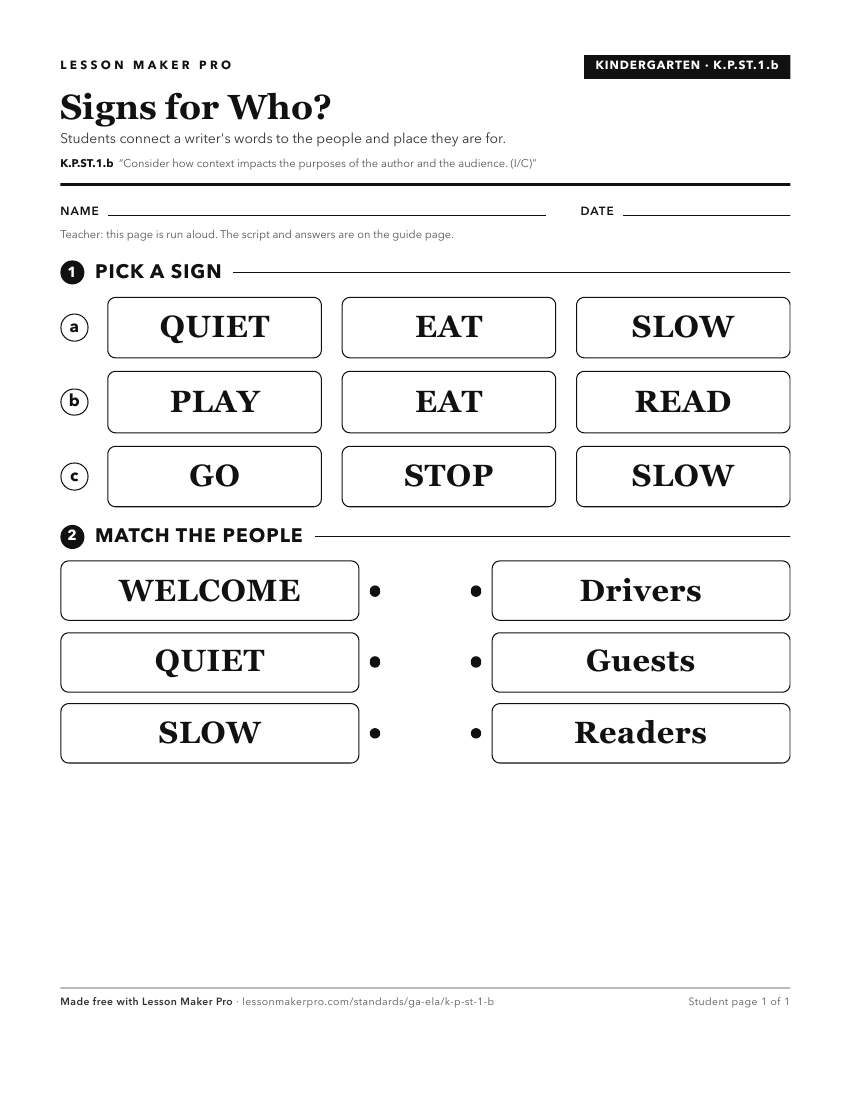 Preview of the K.P.ST.1.b printable worksheet