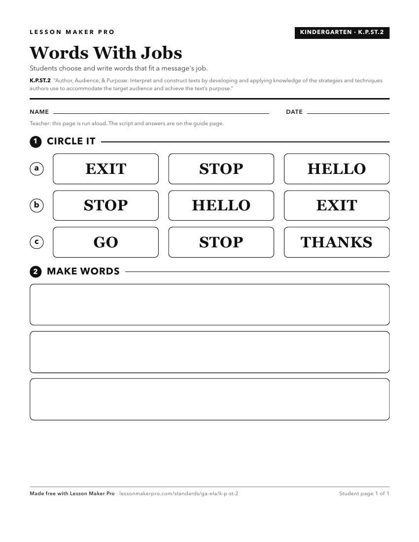 Preview of the K.P.ST.2 printable worksheet