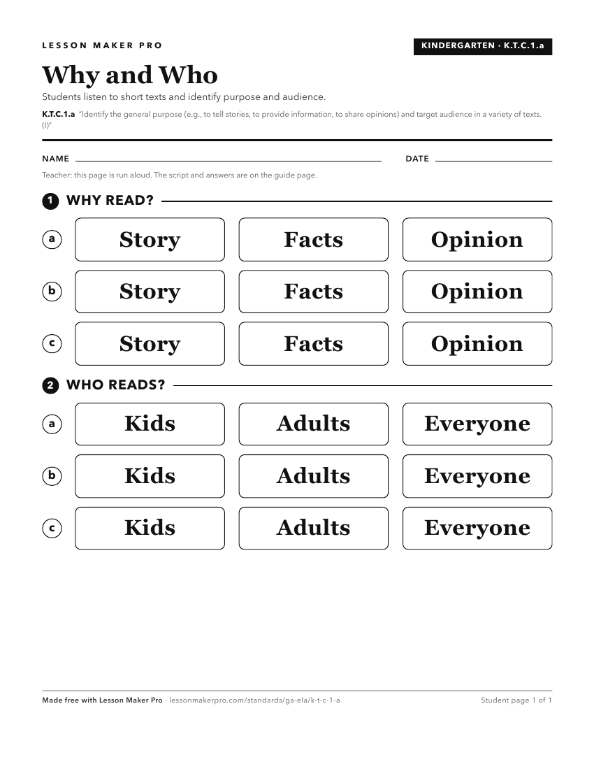 Preview of the K.T.C.1.a printable worksheet
