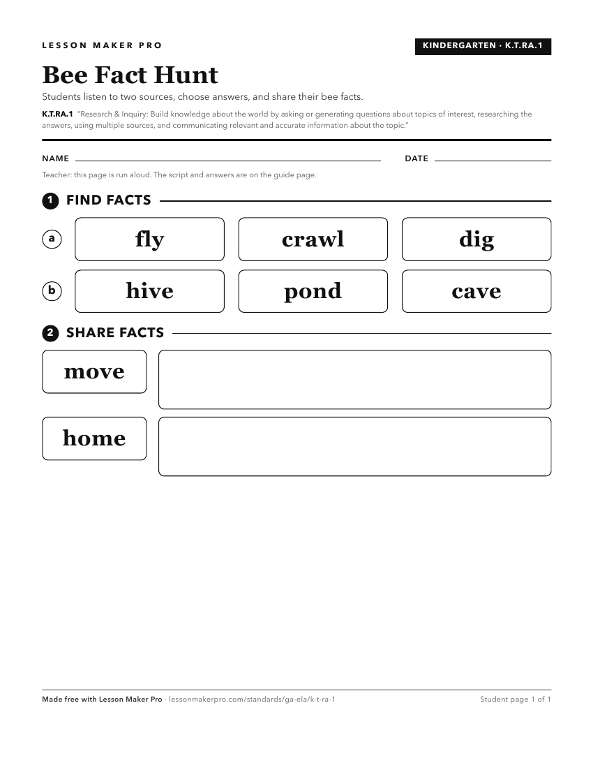 Preview of the K.T.RA.1 printable worksheet