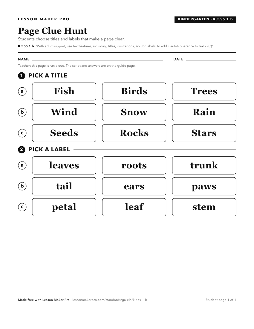 Preview of the K.T.SS.1.b printable worksheet