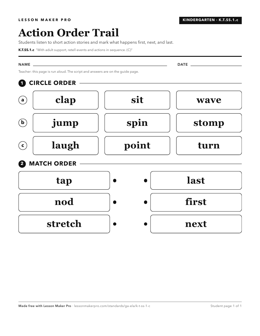 Preview of the K.T.SS.1.c printable worksheet