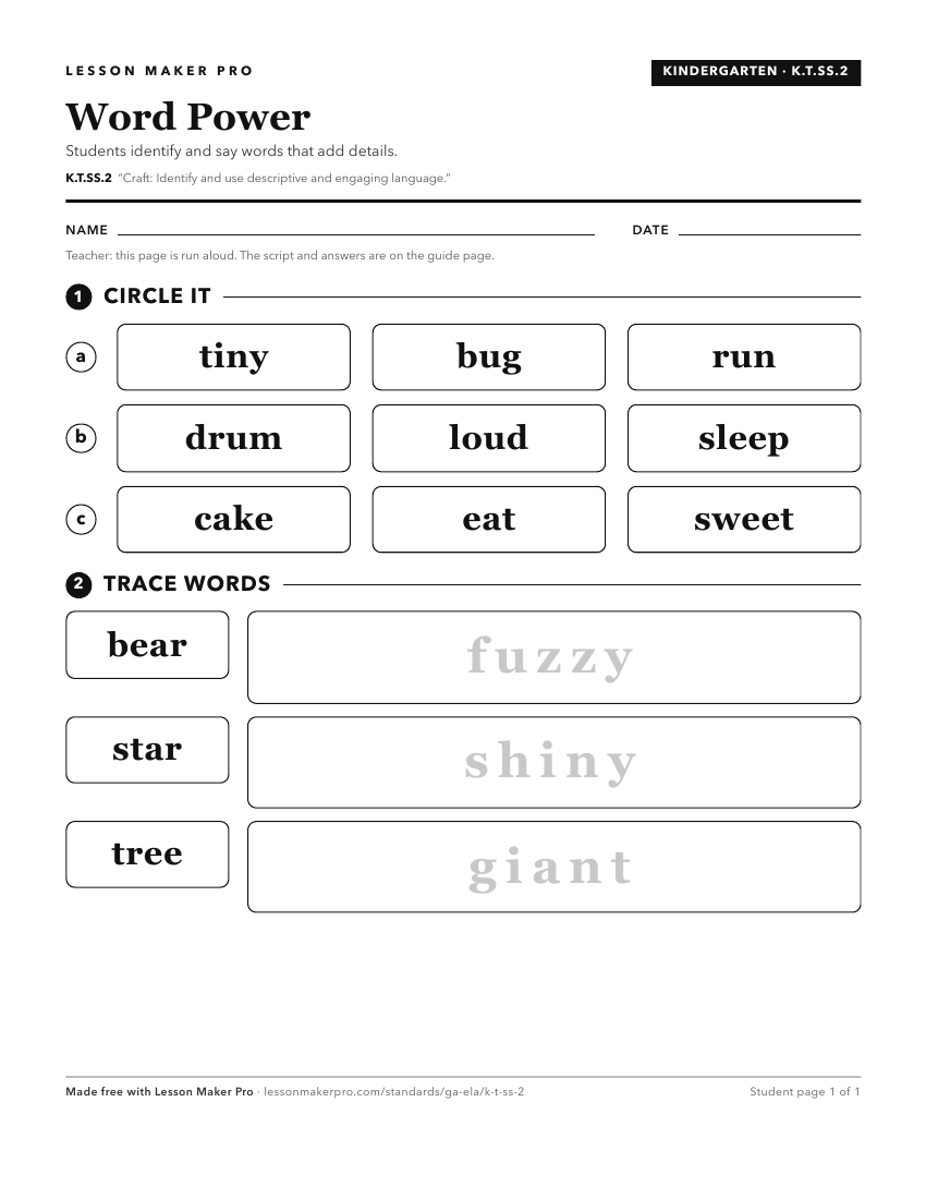 Preview of the K.T.SS.2 printable worksheet