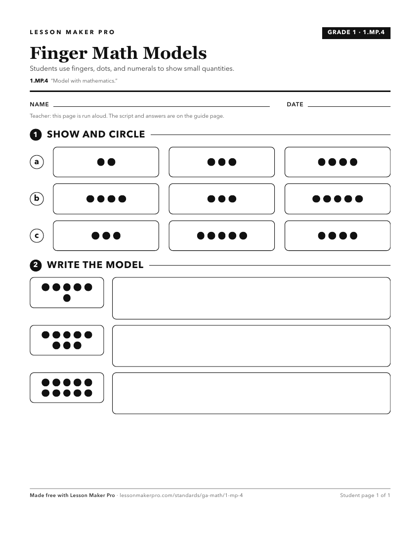 Preview of the 1.MP.4 printable worksheet