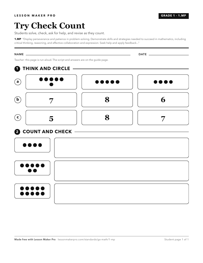 Preview of the 1.MP printable worksheet