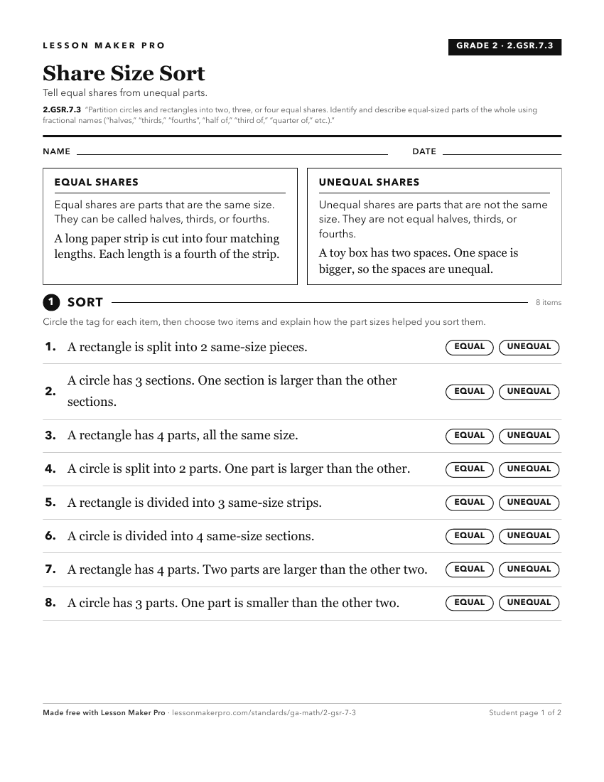 Preview of the 2.GSR.7.3 printable worksheet