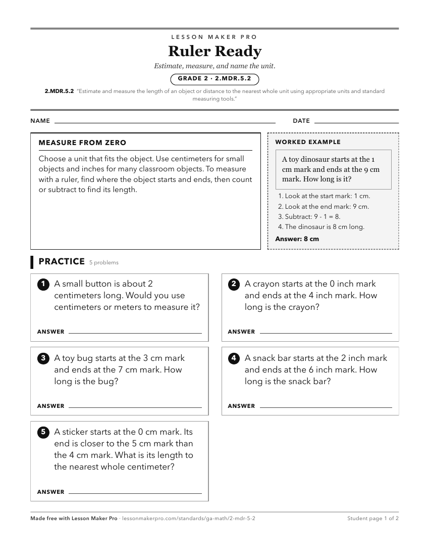 Preview of the 2.MDR.5.2 printable worksheet