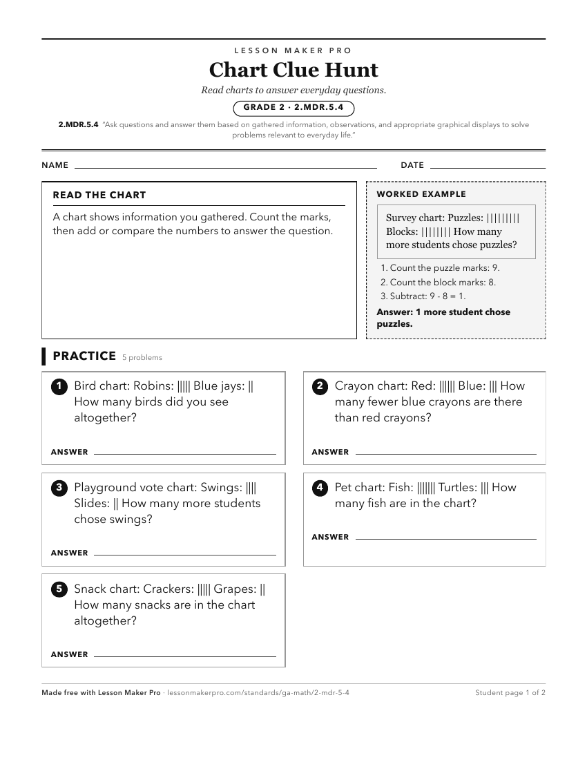 Preview of the 2.MDR.5.4 printable worksheet