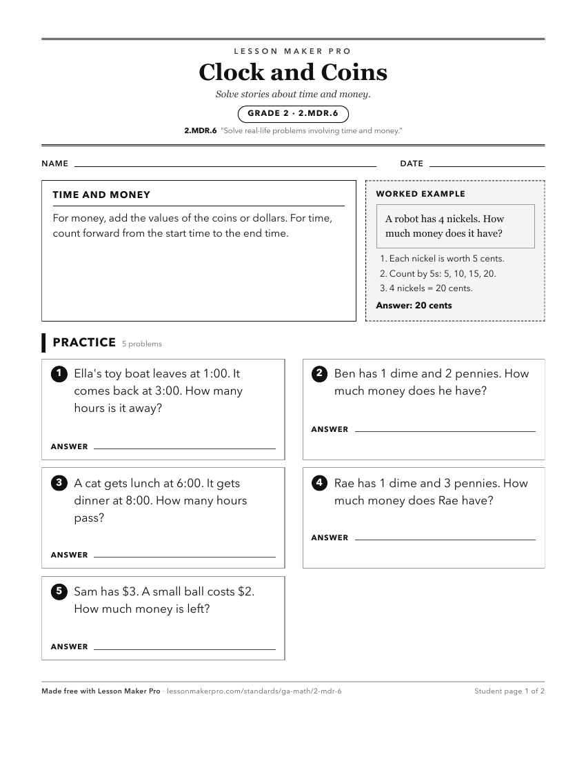Preview of the 2.MDR.6 printable worksheet