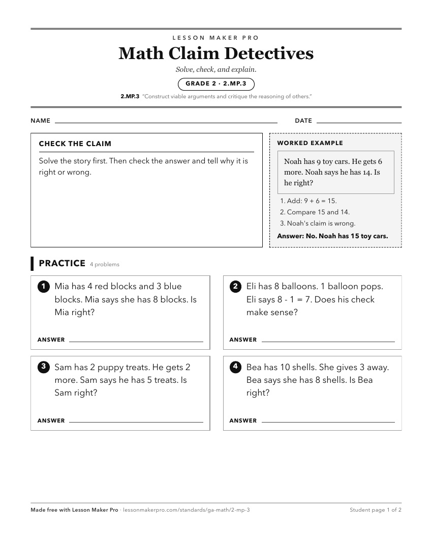 Preview of the 2.MP.3 printable worksheet