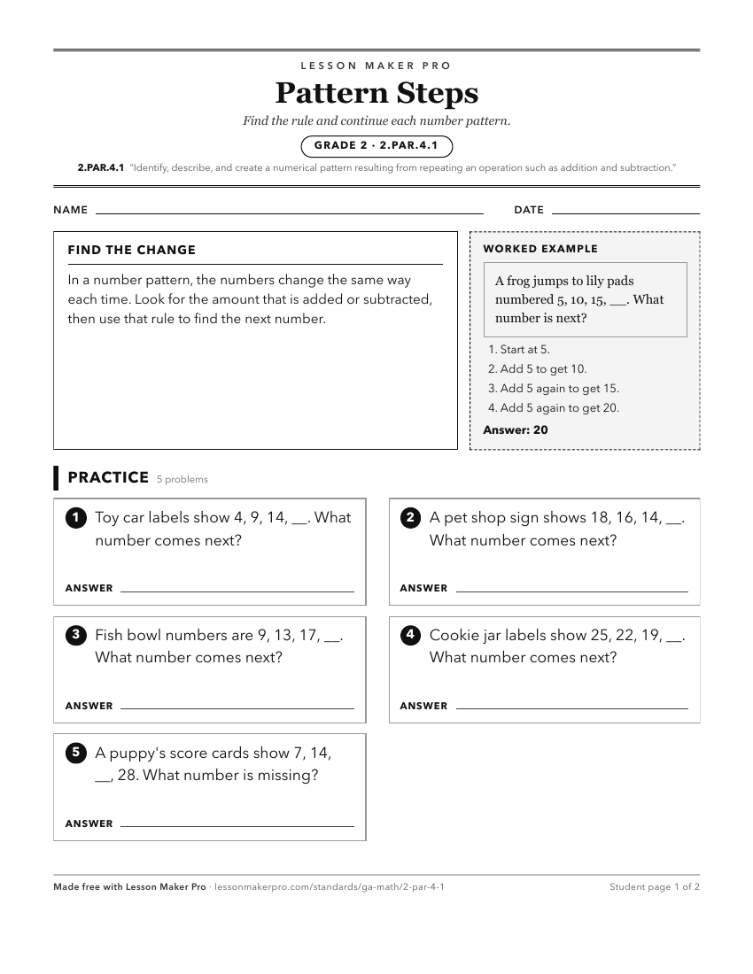 Preview of the 2.PAR.4.1 printable worksheet