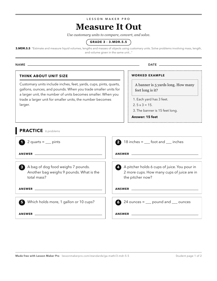 Preview of the 3.MDR.5.5 printable worksheet