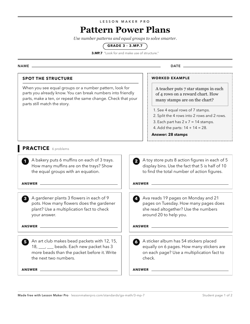 Preview of the 3.MP.7 printable worksheet