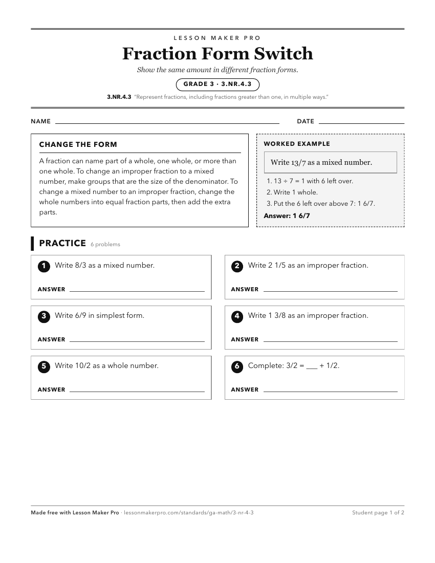 Preview of the 3.NR.4.3 printable worksheet