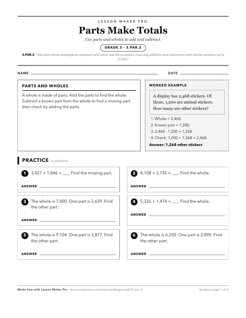 Preview of the 3.PAR.2 printable worksheet