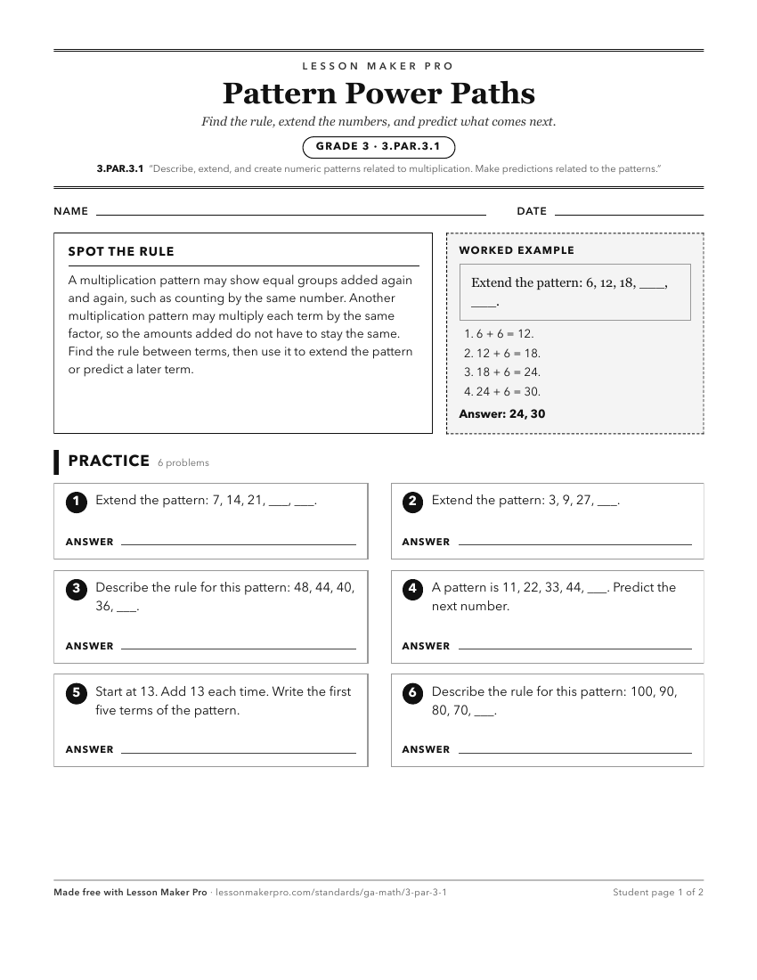 Preview of the 3.PAR.3.1 printable worksheet