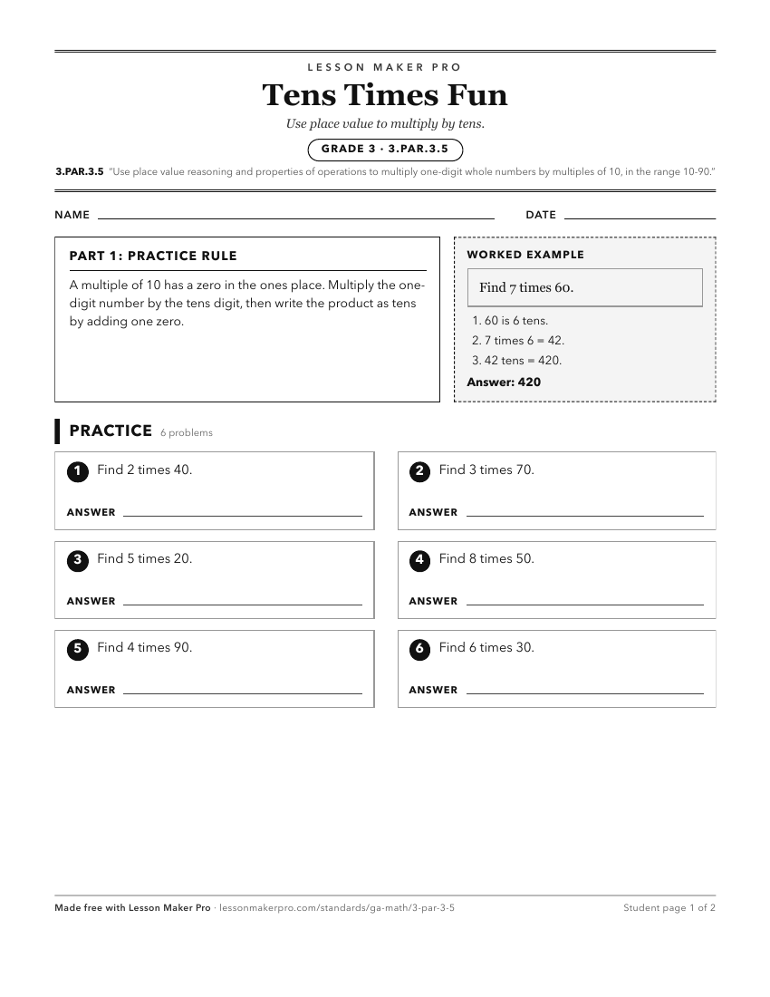 Preview of the 3.PAR.3.5 printable worksheet