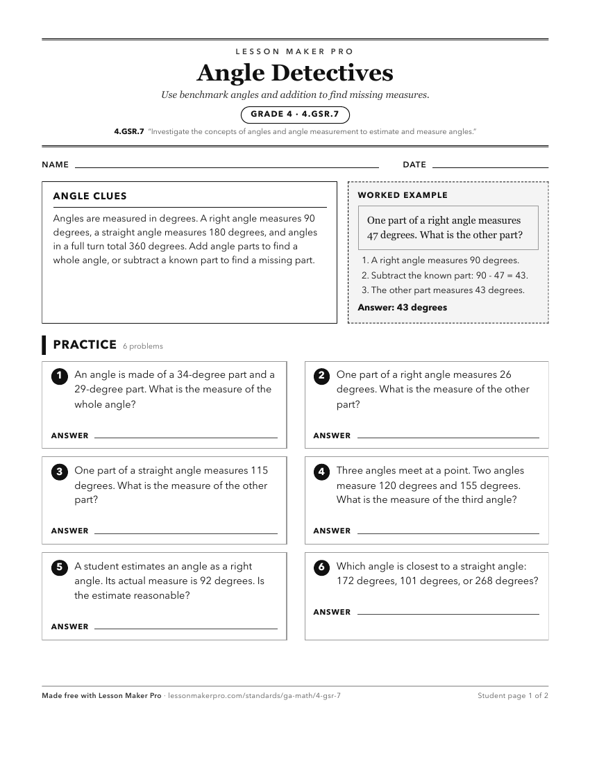 Preview of the 4.GSR.7 printable worksheet
