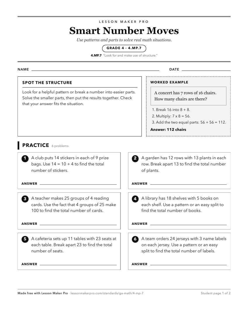 Preview of the 4.MP.7 printable worksheet