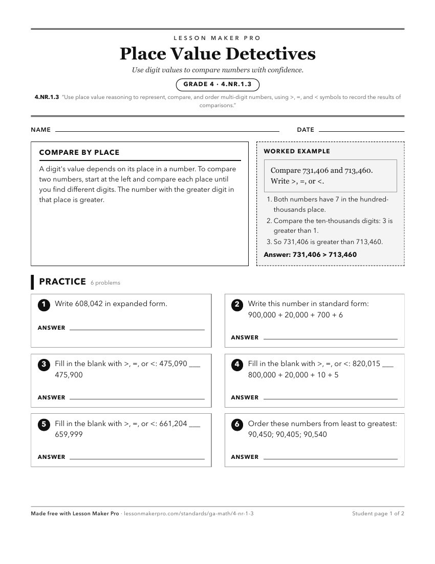 Preview of the 4.NR.1.3 printable worksheet