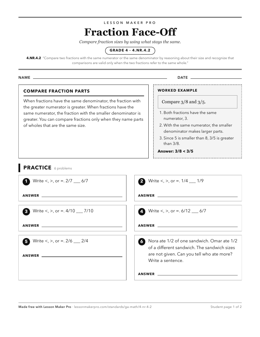 Preview of the 4.NR.4.2 printable worksheet