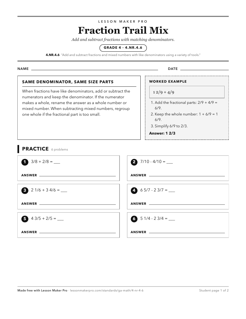Preview of the 4.NR.4.6 printable worksheet