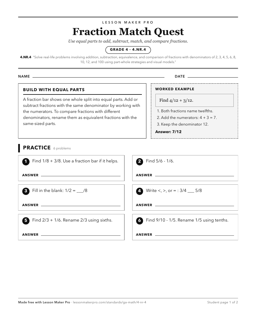 Preview of the 4.NR.4 printable worksheet