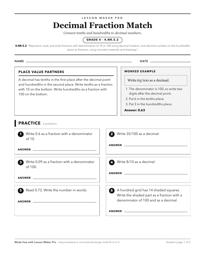 Preview of the 4.NR.5.2 printable worksheet