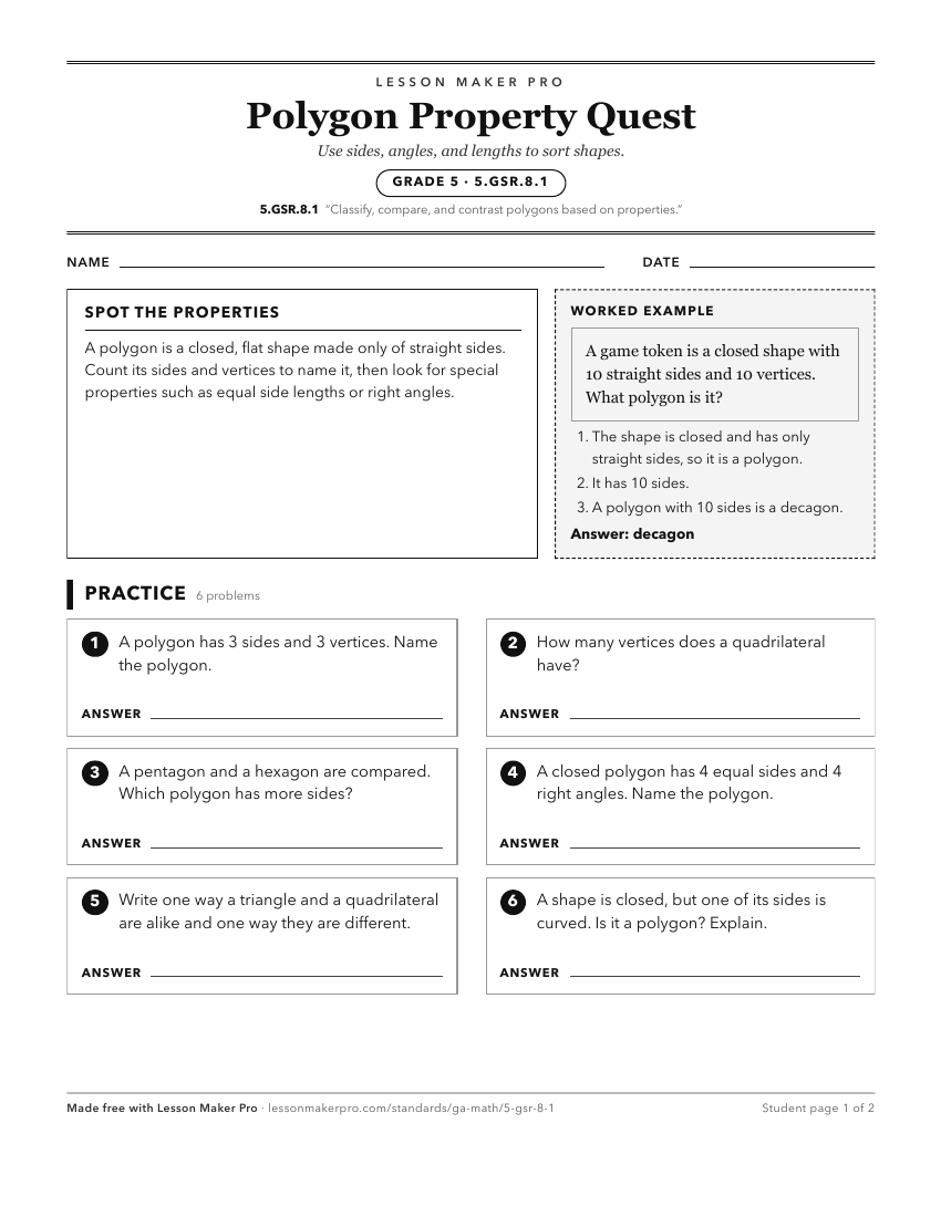 Preview of the 5.GSR.8.1 printable worksheet