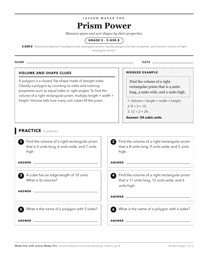 Preview of the 5.GSR.8 printable worksheet