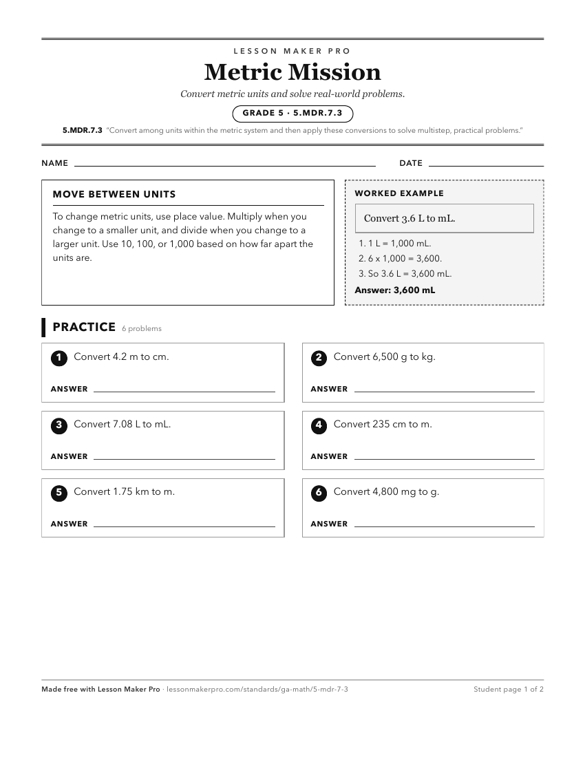 Preview of the 5.MDR.7.3 printable worksheet