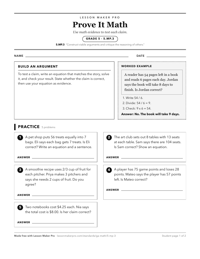 Preview of the 5.MP.3 printable worksheet